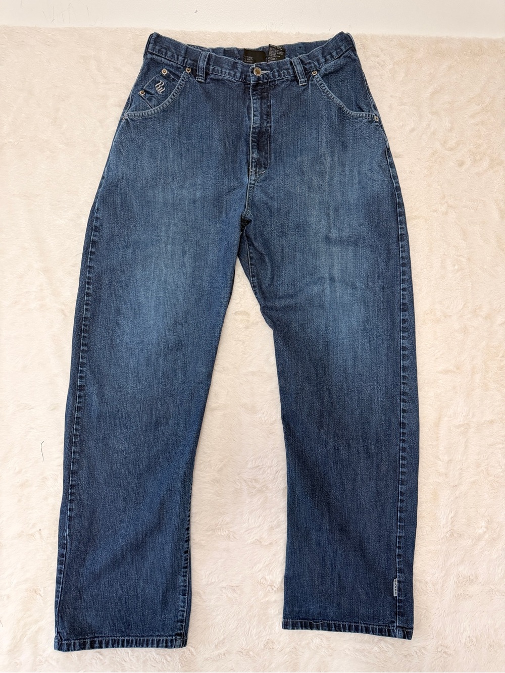 Vintage Rocawear Y2K Baggy Jeans Mens 32x30 Dark Wash Wide Leg Hip Hop Denim